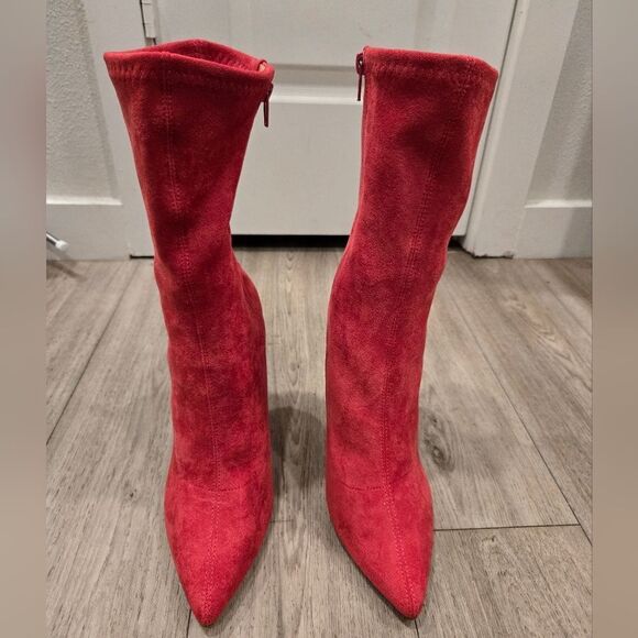 Olivia Ferguson Women's Elegant High Stiletto Heel Soft Faux Suede Boots sz 9 - Picture 4 of 14